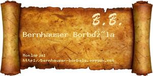 Bernhauser Borbála névjegykártya