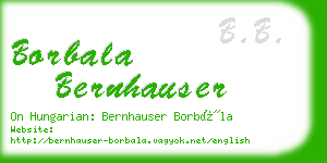 borbala bernhauser business card